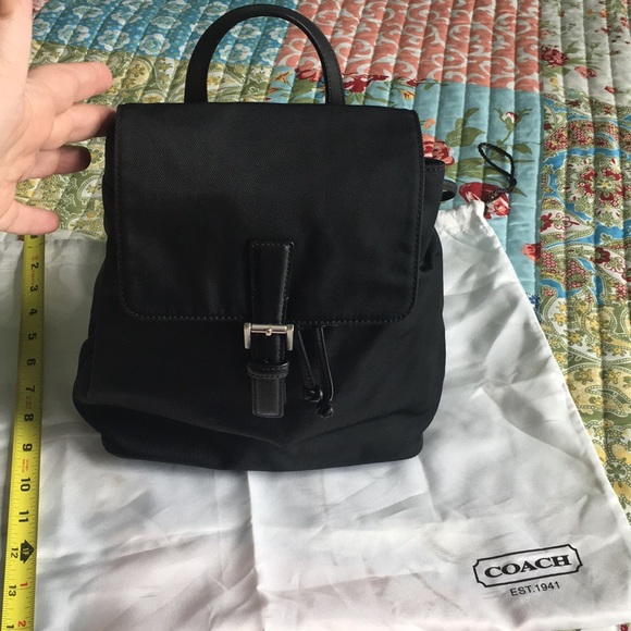 coach nylon backpack black